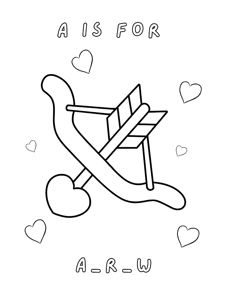 Happy Hearts & Letter Art: A Valentine’s Alphabet Coloring Book